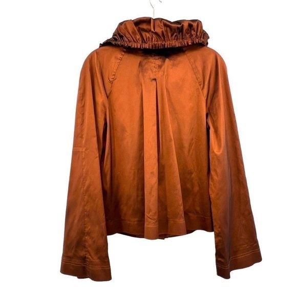St. John Nordstrom Copper Taffeta Evening Jacket Statement Stand Collar Size M - Picture 6 of 9